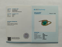 1.55 Ct Oval Cabochon Cut Natural Emerald 14K Gold Ring