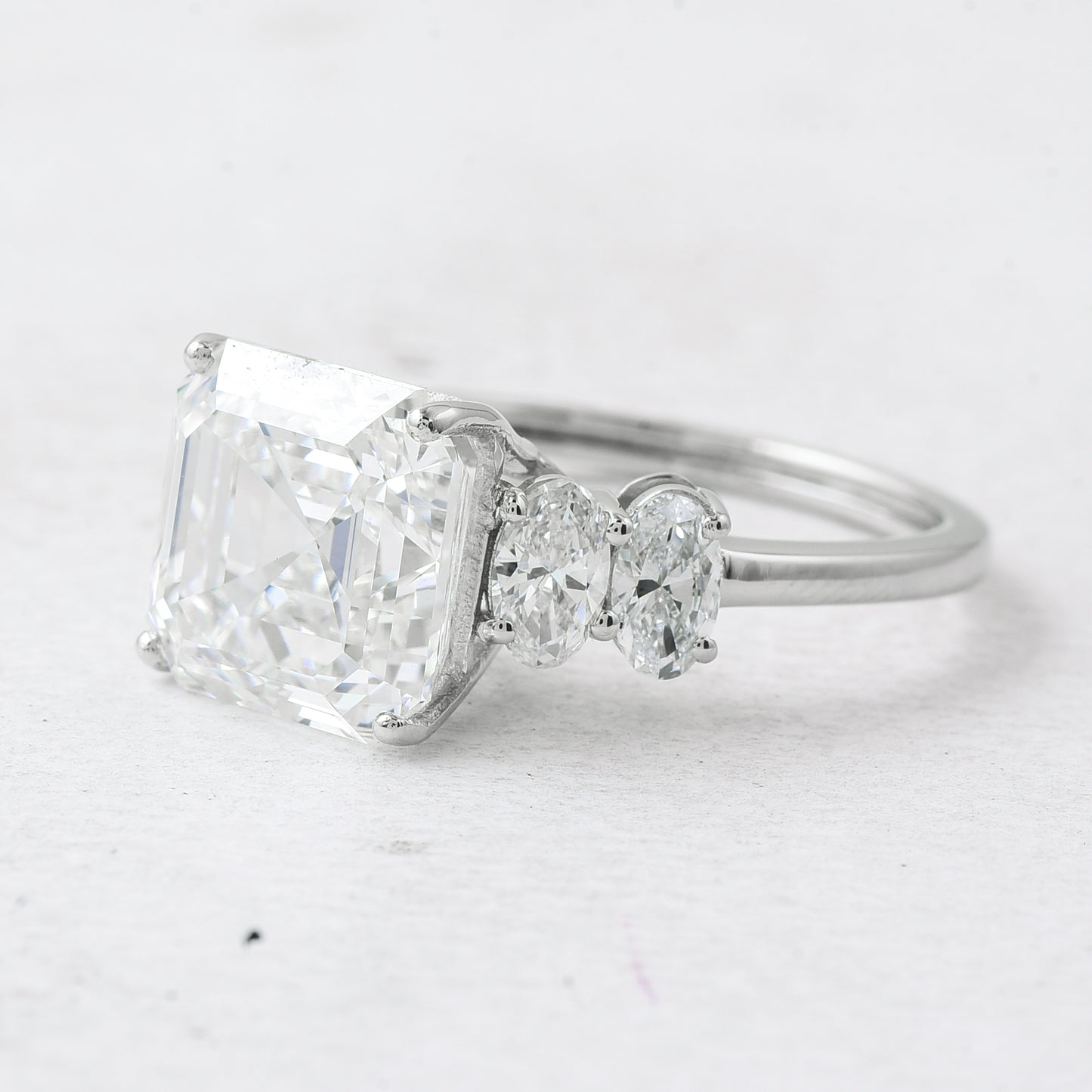 6.15 Ct Asscher Lab Grown Diamond 950 Platinum Ring