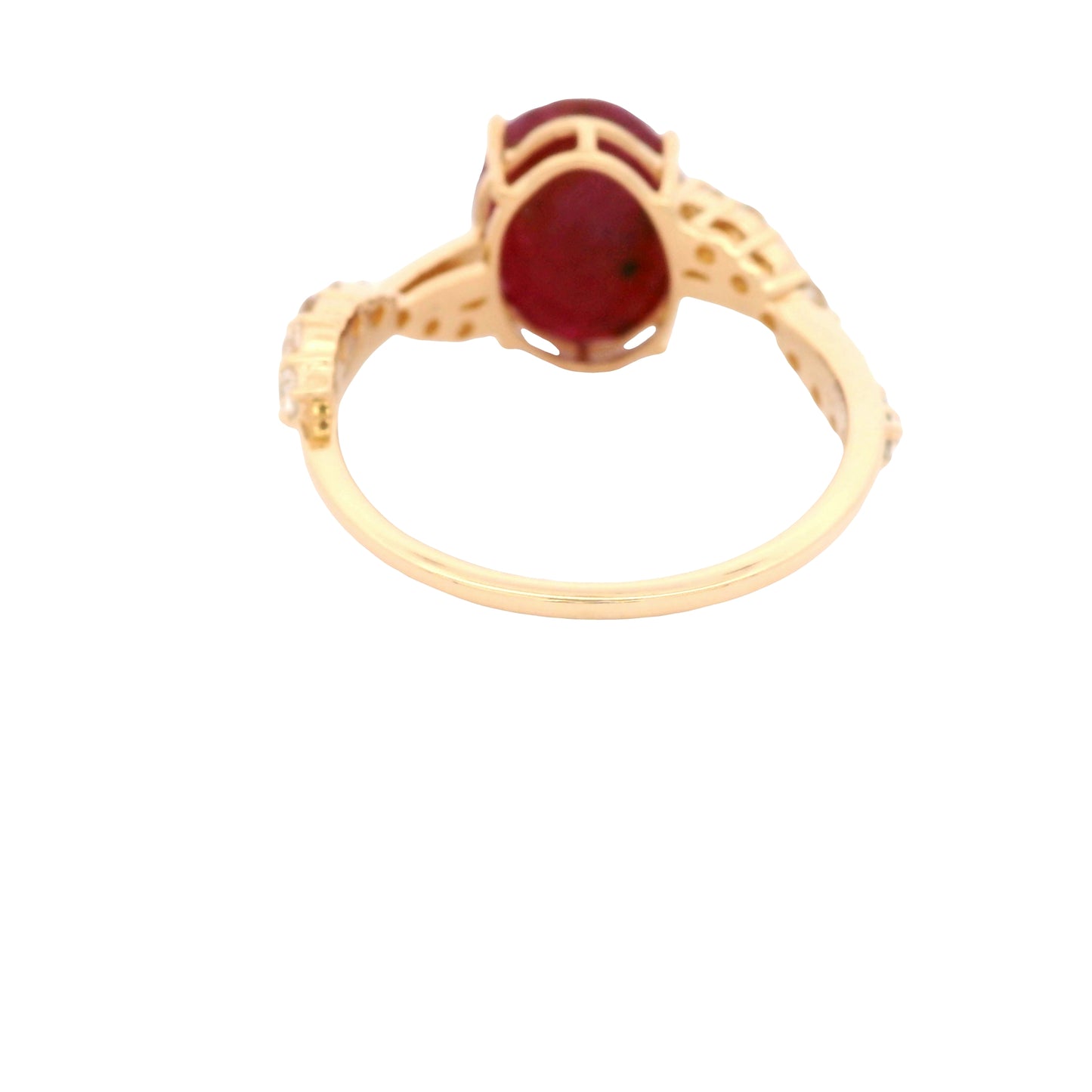 3.43 Ct Oval Ruby 14K Gold Ring