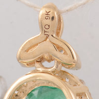 1.47 Ct Oval Emerald 9K Gold Pendant