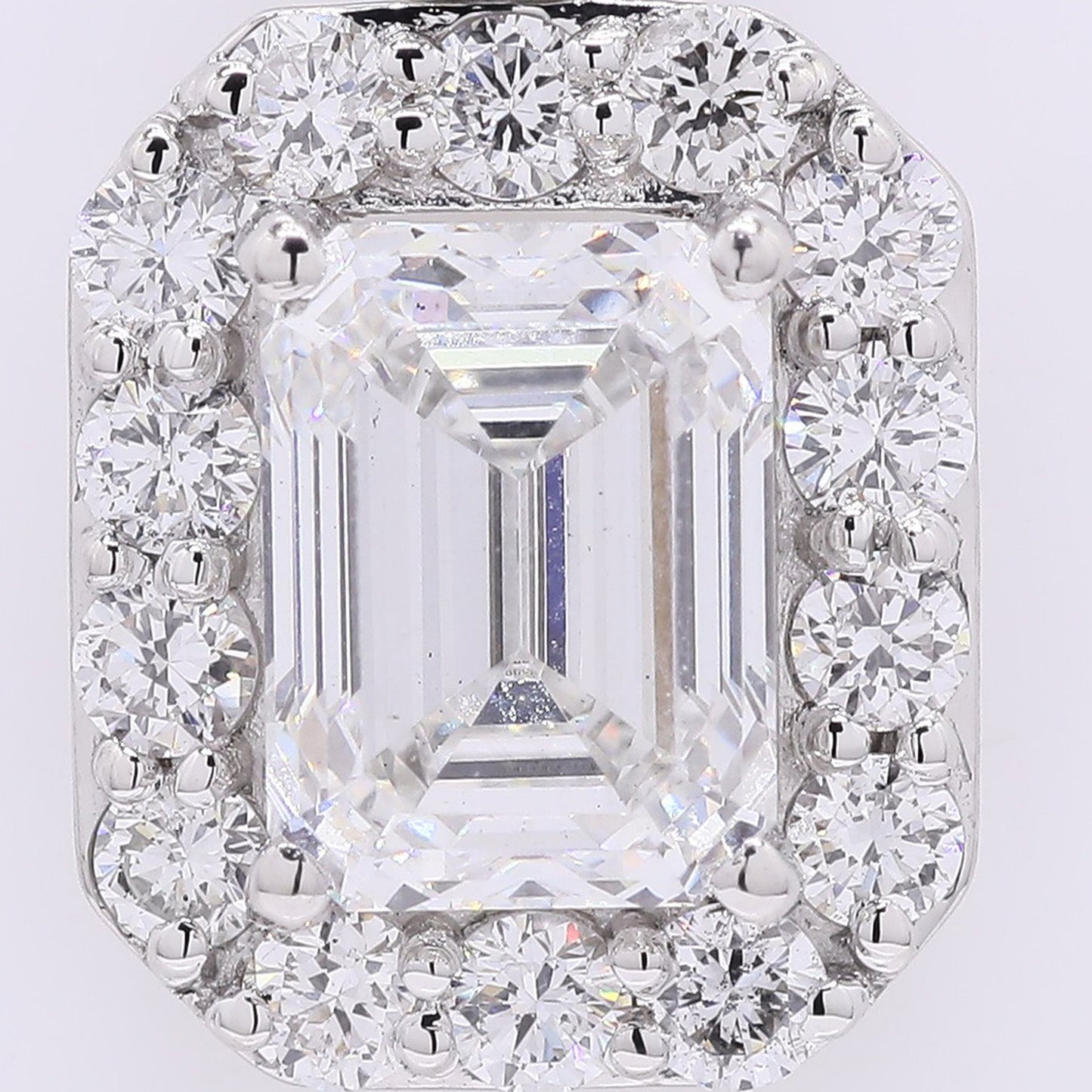 2.10 Ct Emerald Cut Lab Grown Diamond 950 Platinum Pendant