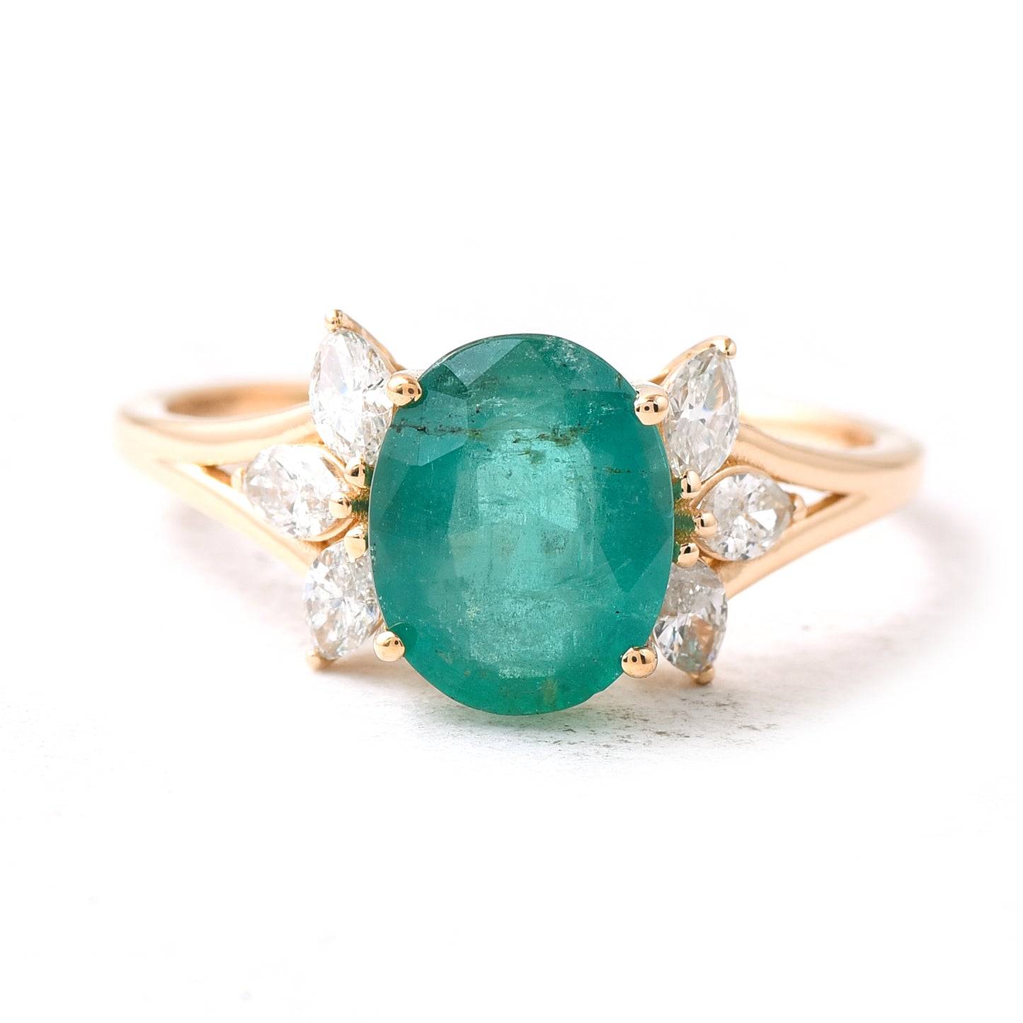 2.34 Ct Oval Emerald 14K Gold Ring