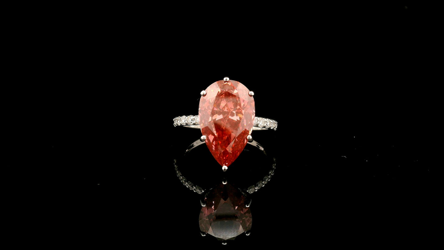 7.44 Carats Pink Lab Grown Diamond 14K Gold Ring