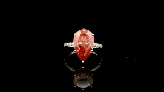7.44 Carats Pink Lab Grown Diamond 14K Gold Ring