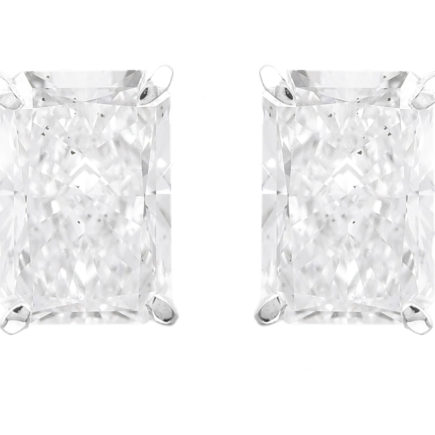 4.02 Carats Lab Grown Diamond 14K Gold Earrings