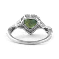 1.95 Ct Heart Mixed Cut Natural Green Sapphire 950 Platinum Ring