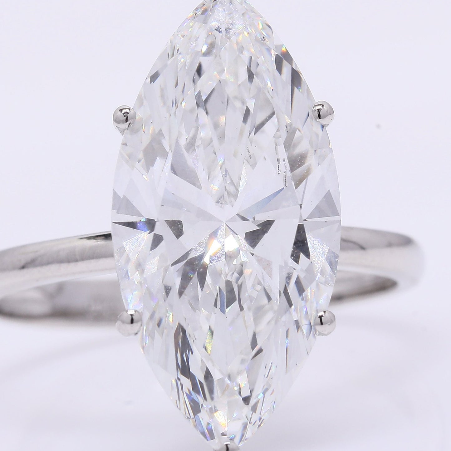 5.72 Ct Marquise Lab Grown Diamond 950 Platinum Ring