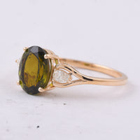 1.97 Ct Oval Natural Tourmaline 14K Gold Ring