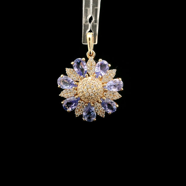 1.91 Ct Pear Tanzanite 14K Gold Pendant