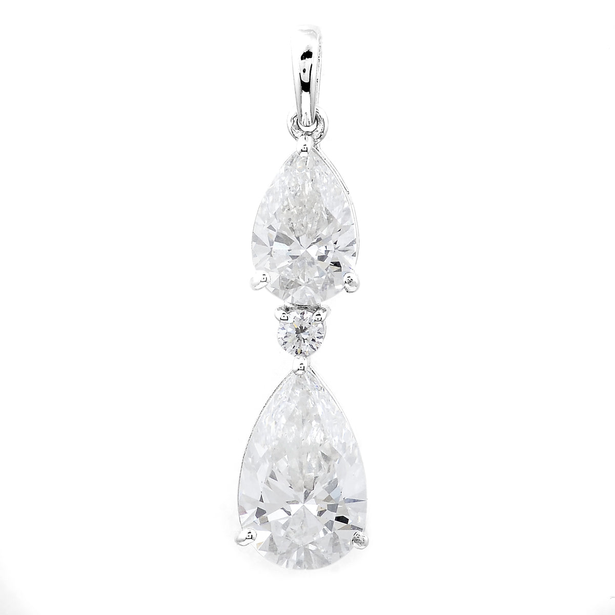 3.16 Carats Lab Grown Diamond 14K Gold Pendant