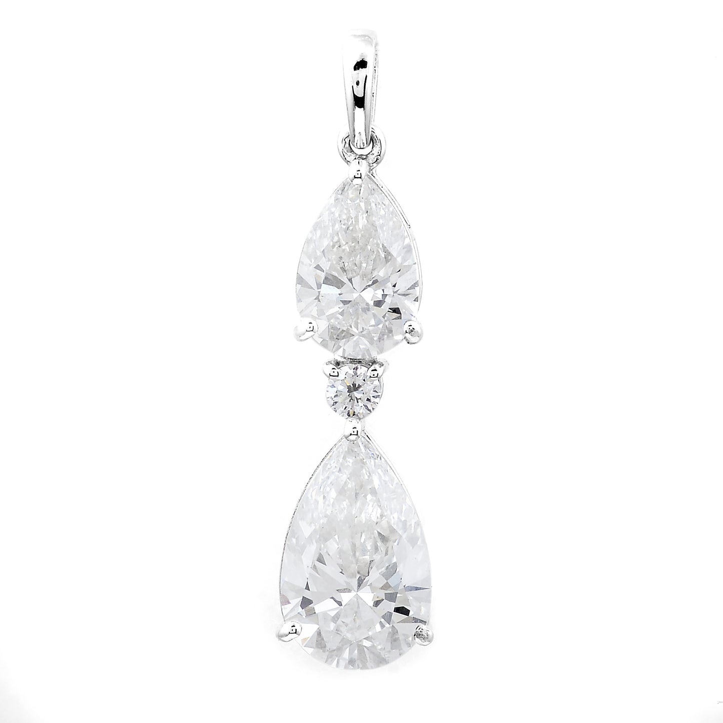 3.16 Carats Lab Grown Diamond 14K Gold Pendant