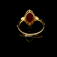 2.94 Ct Marquise Mixed Cut Natural Corundum Ruby 14K Gold Ring
