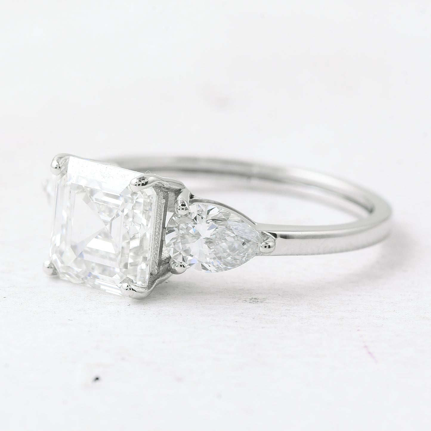 3.07 Ct Asscher Lab Grown Diamond 950 Platinum Ring