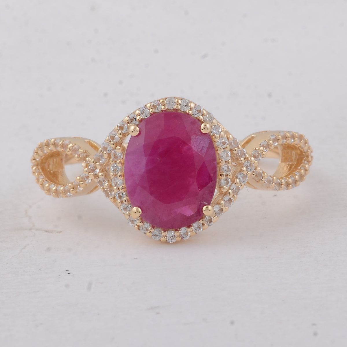 2.25 Ct Oval Ruby 9K Gold Ring