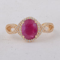 2.25 Ct Oval Ruby 9K Gold Ring