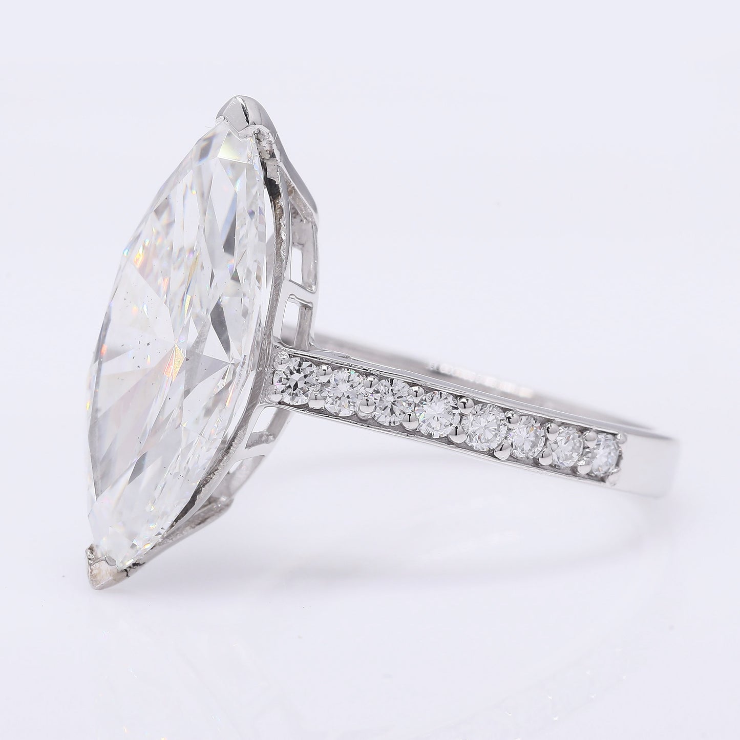 6.22 Ct Marquise Brilliant Lab Grown Diamond 950 Platinum Ring