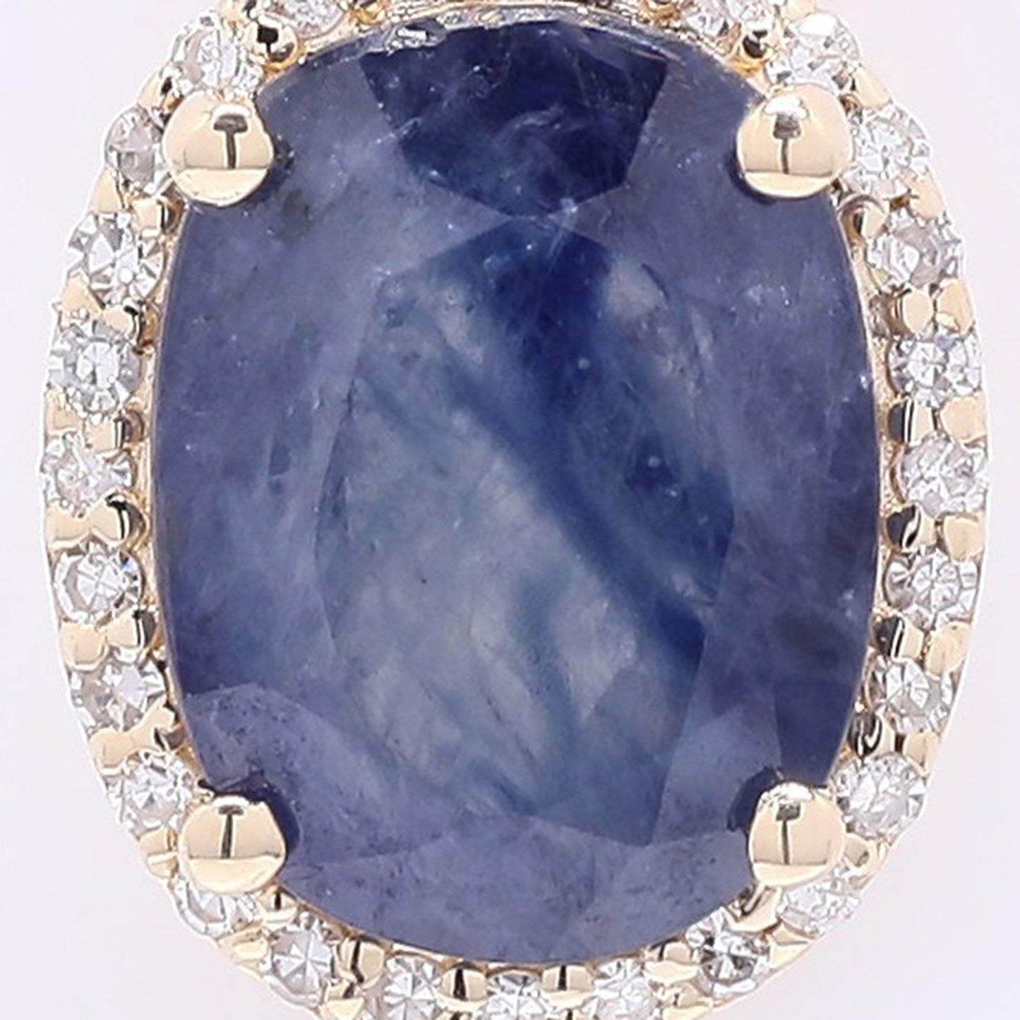 2.13 Ct Oval Mixed Cut Natural Sapphire 14K Gold Pendant