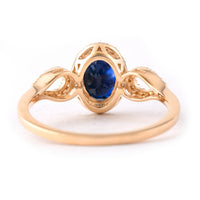 1.54 Ct Oval Mixed Cut Natural Sapphire 14K Gold Ring