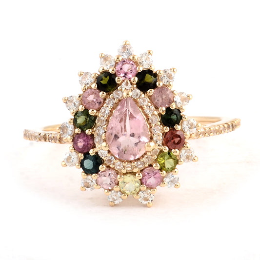 1.42 Ct Pear Tourmaline 14K Gold Ring