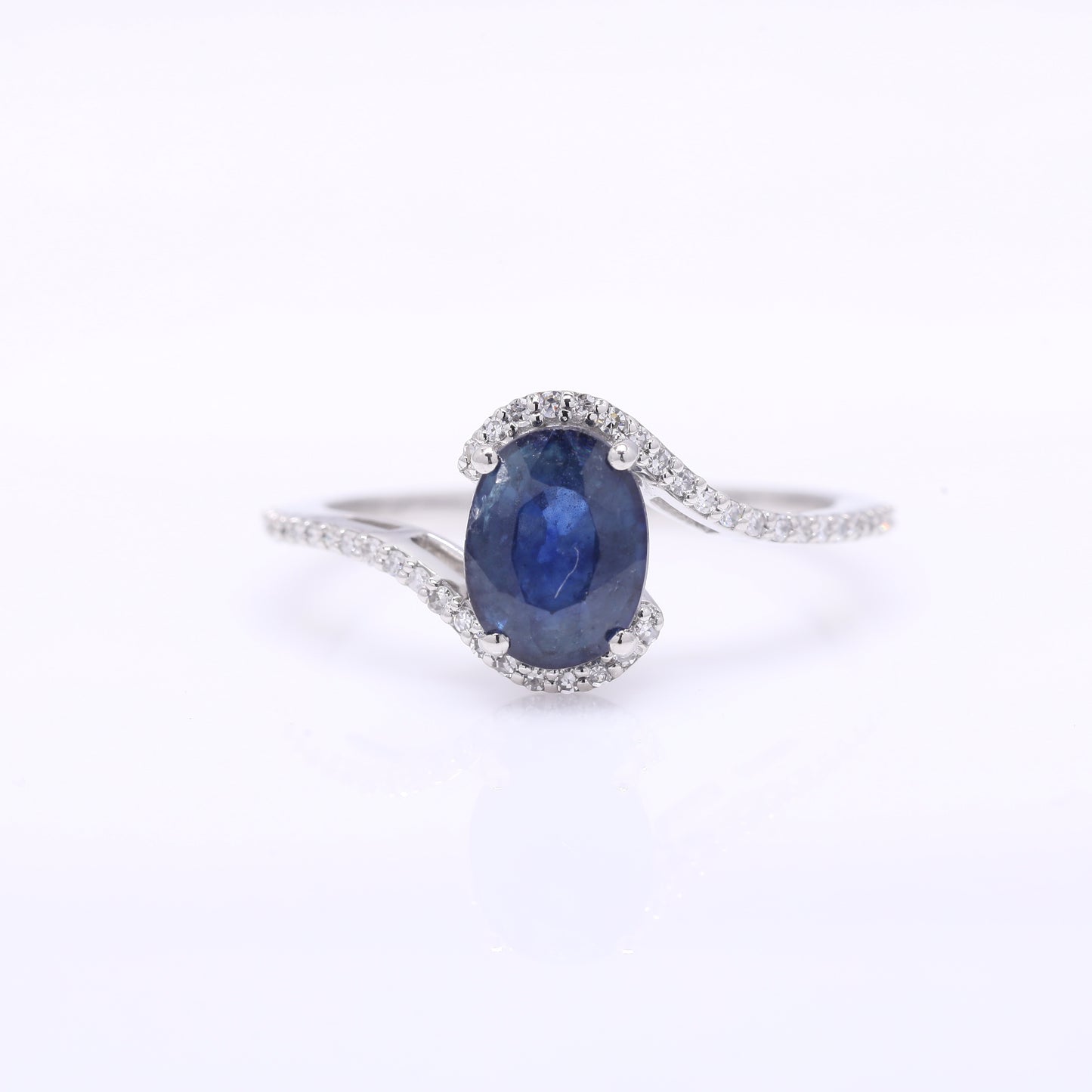2.08 Ct Oval Mixed Cut Natural Sapphire 950 Platinum Ring