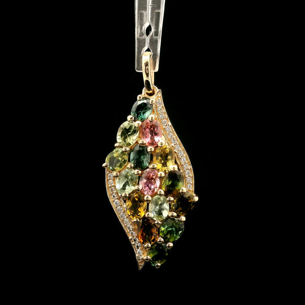 2.54 Ct Oval Tourmaline 14K Gold Pendant