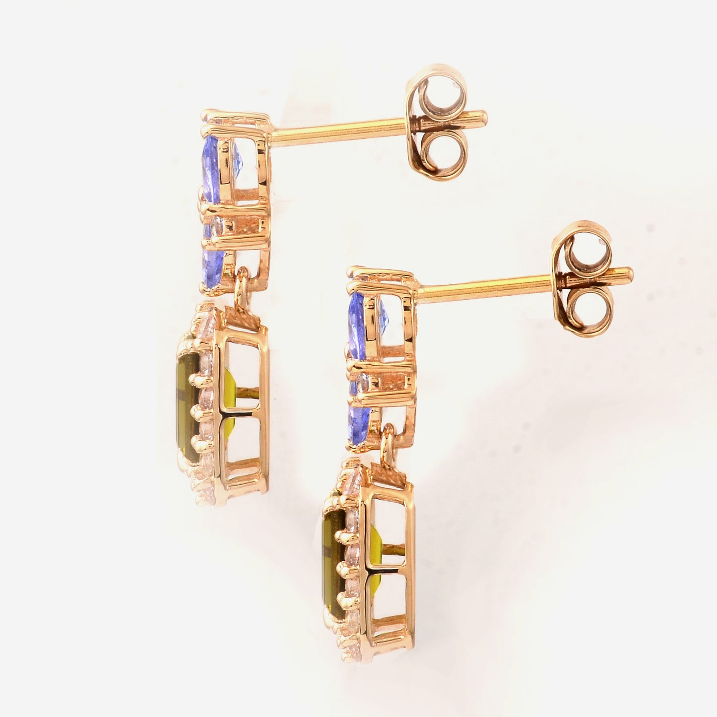 2.75 Ct Octagon Tourmaline 14K Gold Earrings