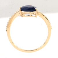 1.91 Ct Pear Mixed Cut Natural Corundum Sapphire 14K Gold Ring