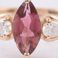 0.59 Ct Marquise Natural Pink Tourmaline 14K Gold Ring