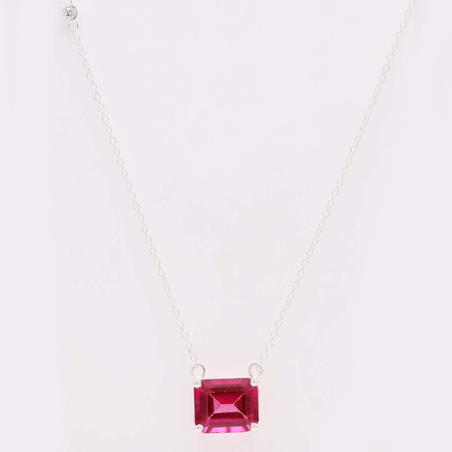 6.65 Ct Octagon Pink Topaz 925 Silver Pendant