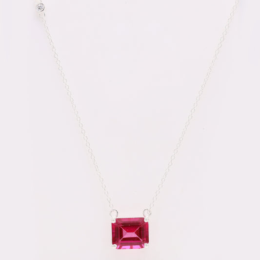 6.65 Ct Octagon Pink Topaz 925 Silver Pendant