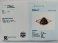 2.40 Ct Triangle Mixed Cut Natural Green Sapphire 14K Gold Ring