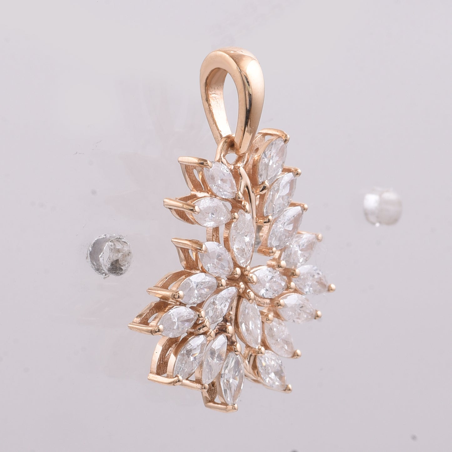 1.04 Ct Marquise Natural Diamond 14K Gold Pendant