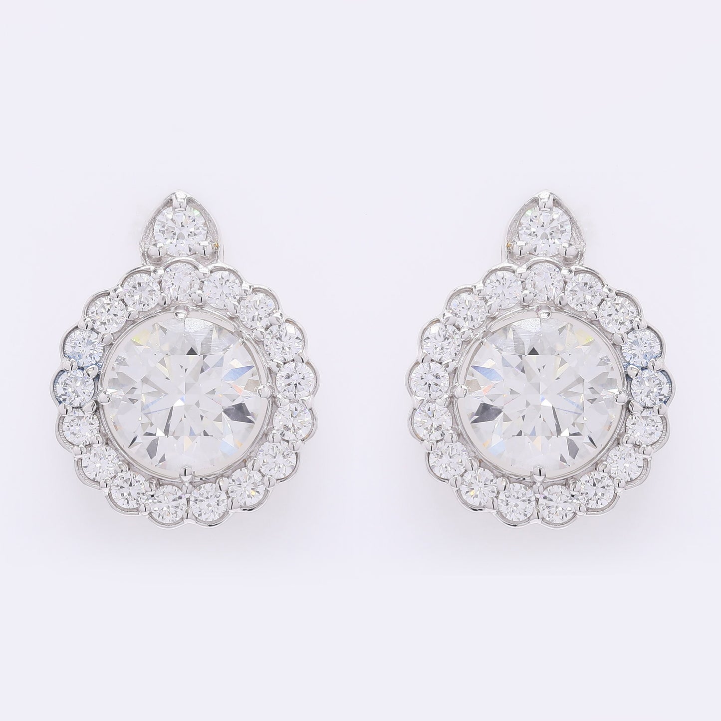 4.23 Carats Lab Grown Diamond 14K Gold Earrings