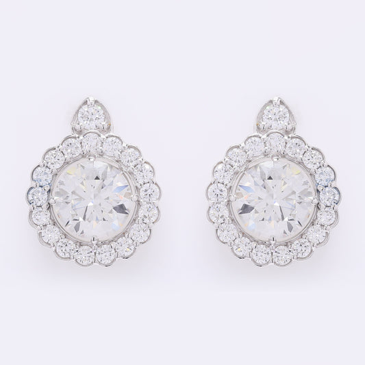 4.23 Carats Lab Grown Diamond 14K Gold Earrings