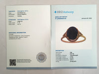 3.93 Ct Oval Mixed Cut Natural Sapphire 14K Gold Ring