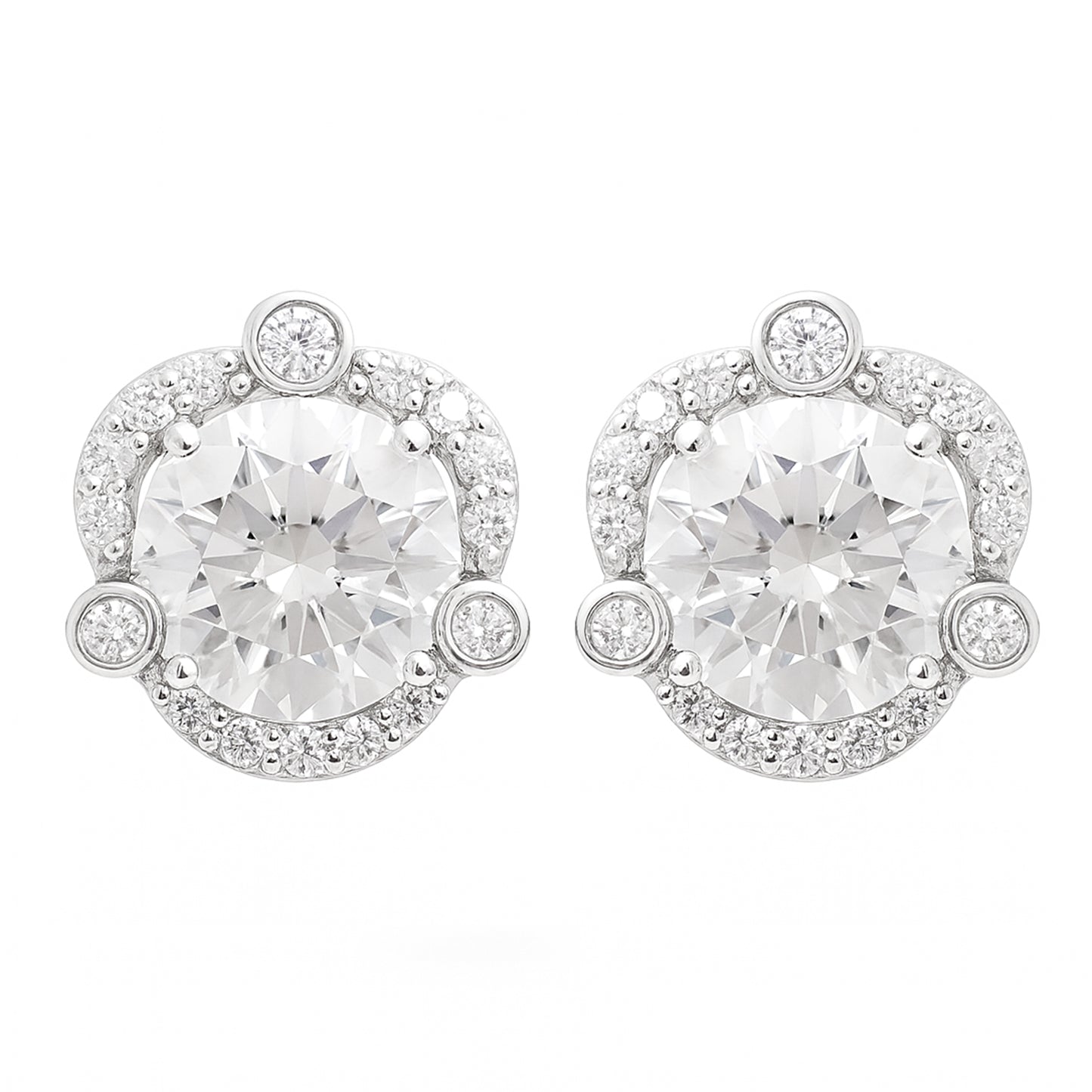 3.63 Carats Lab Grown Diamond 14K Gold Earrings