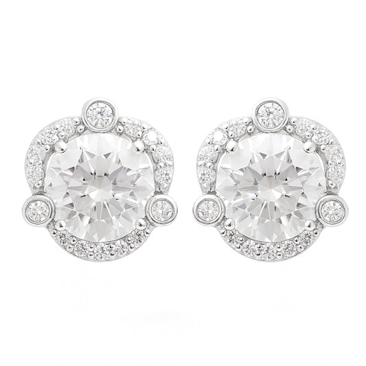 3.63 Carats Lab Grown Diamond 14K Gold Earrings