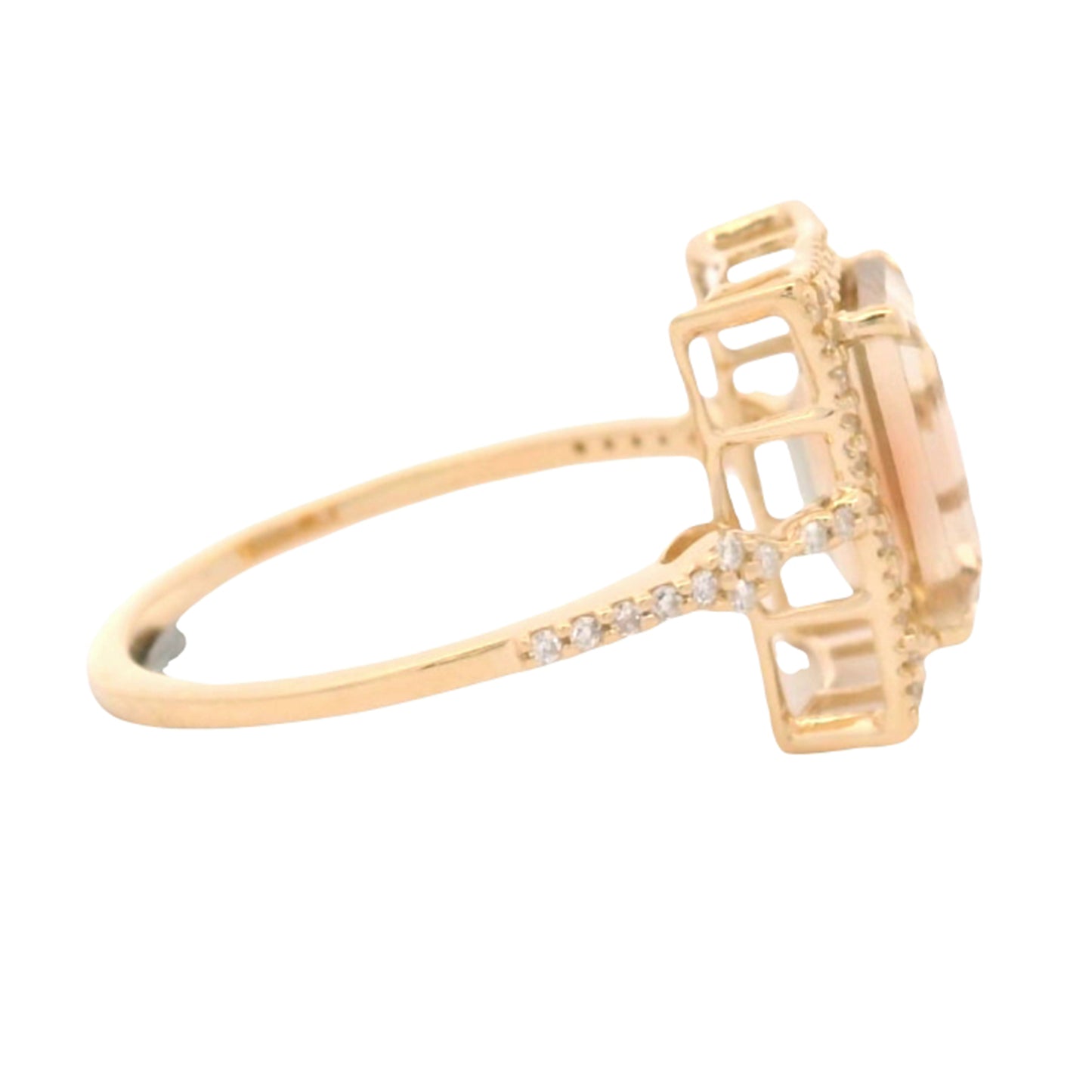 2.50 Ct Octagon Oregon Sunstone 14K Gold Ring