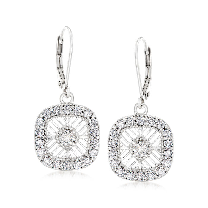 1.40 ct. Moissanite Round Sterling Silver Women Earrings