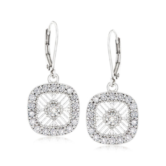 1.40 ct. Moissanite Round Sterling Silver Women Earrings