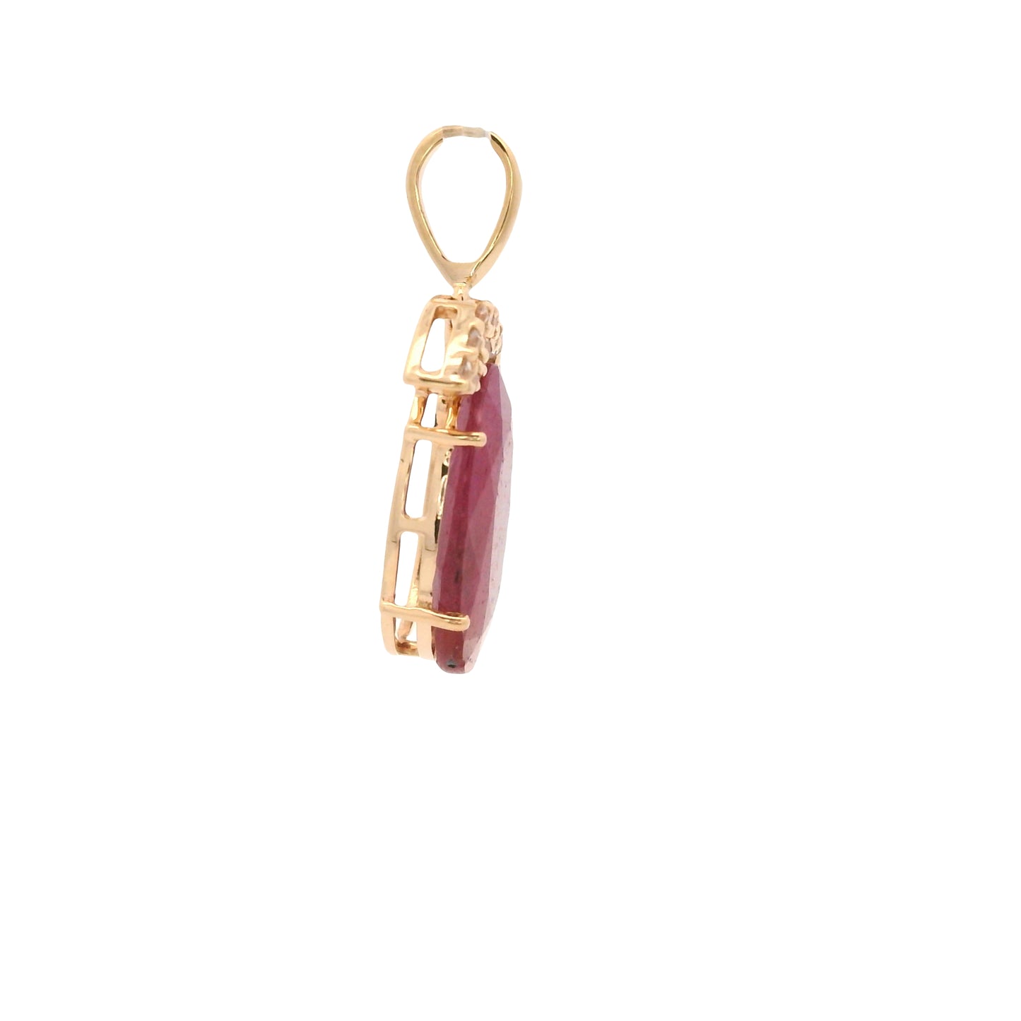 3.00 Ct Oval Ruby 14K Gold Pendant