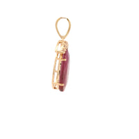 3.00 Ct Oval Ruby 14K Gold Pendant