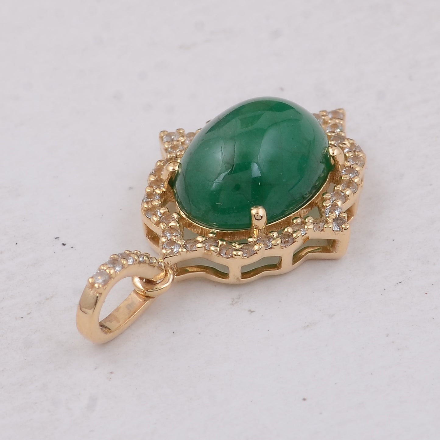 2.76 Ct Oval Emerald 9K Gold Pendant