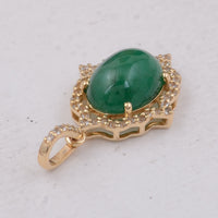 2.76 Ct Oval Emerald 9K Gold Pendant