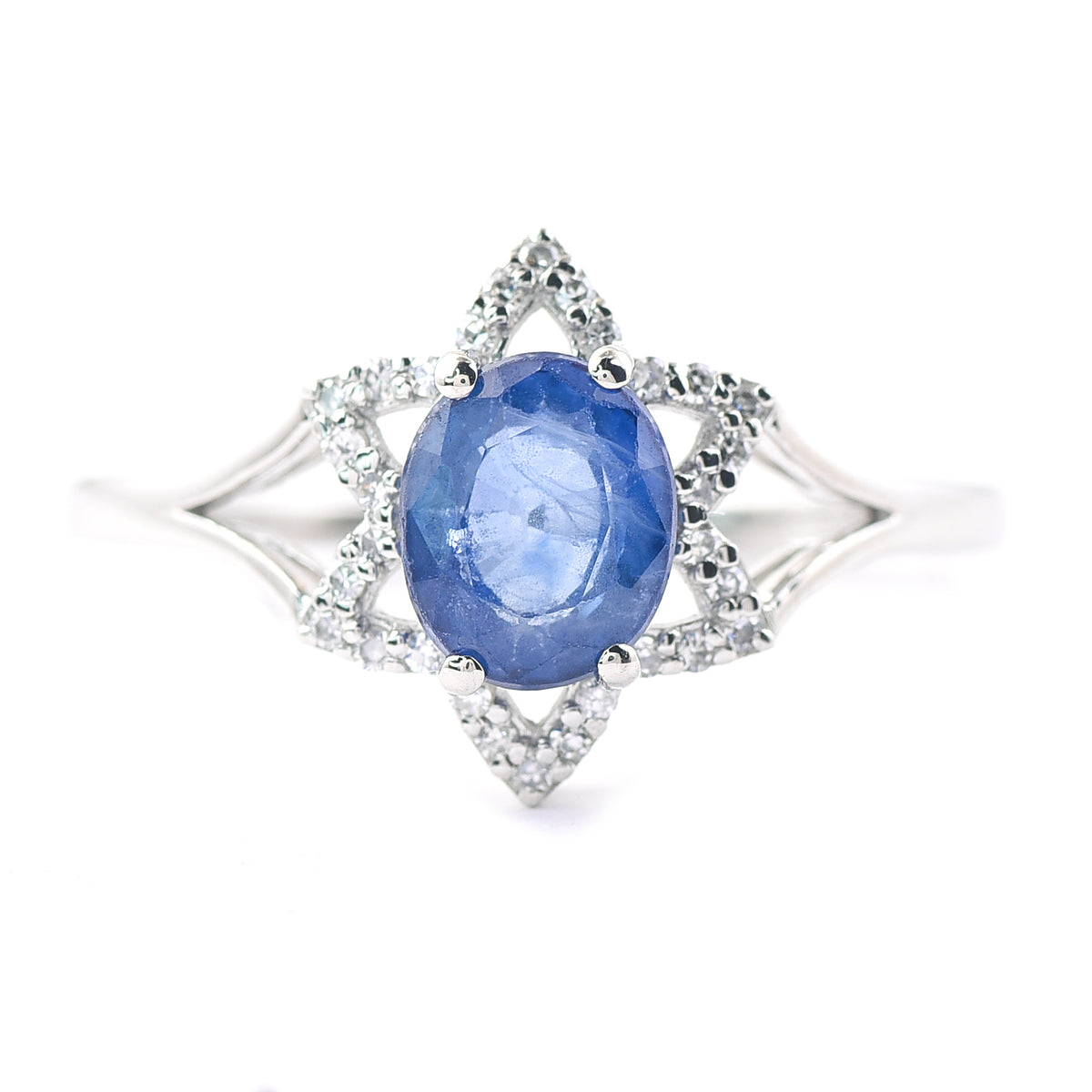 1.51 Ct Oval Mixed Cut Natural Sapphire 950 Platinum Ring