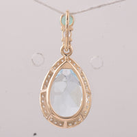 3.35 Ct Pear Aquamarine 9K Gold Pendant