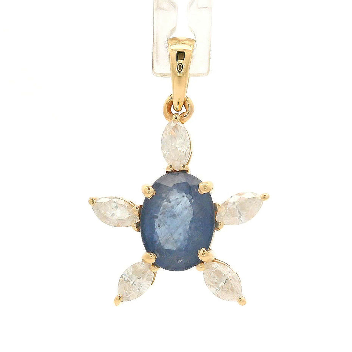 1.46 Ct Oval Sapphire 14K Gold Pendant