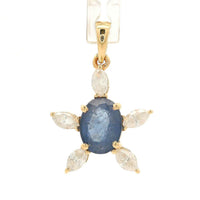 1.46 Ct Oval Sapphire 14K Gold Pendant