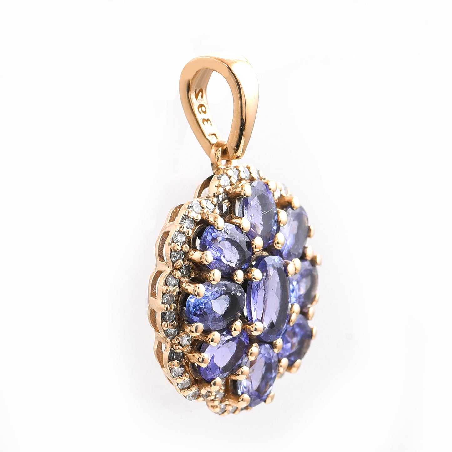 2.05 Ct Single Cut Natural Tanzanite 14K Gold Pendant