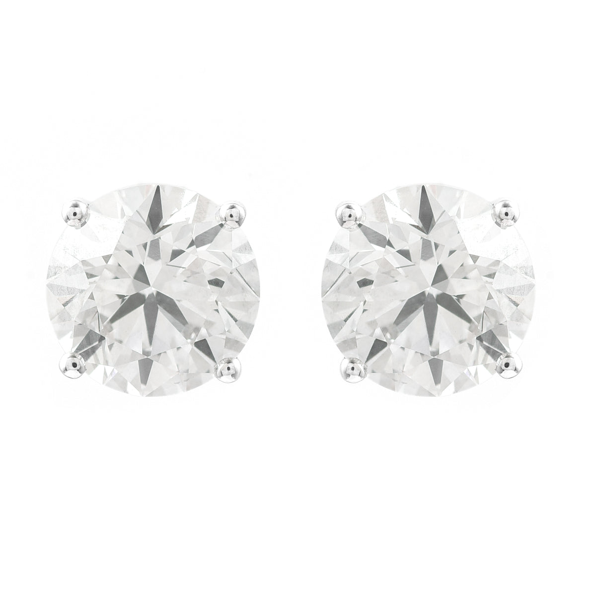 4.07 Carats Lab Grown Diamond 14K Gold Earrings